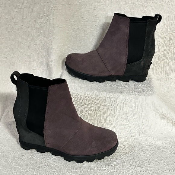 ❄️🌸Sorel Joan of Arctic Wedge II Chelsea boots in Purple Sage suede 🌸❄️ - Picture 8 of 9